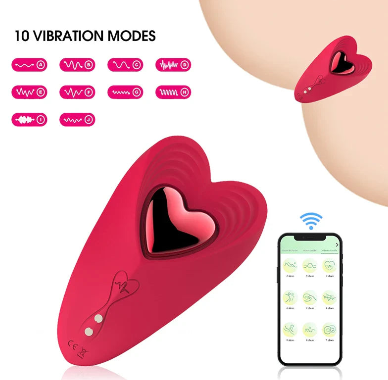 Vibrador de Calcinha Coração - App controle até de outro pais