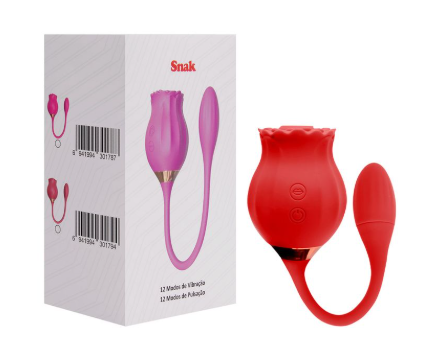 Rosa Sugadora - Vibrador Clitóris Pulsação 12 Modos Snak