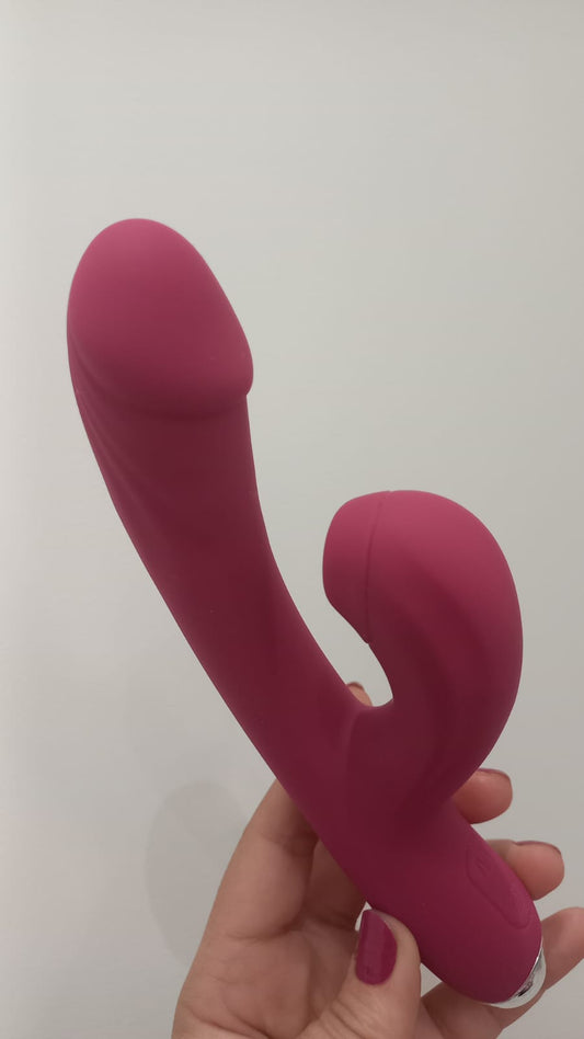 Vibrador Duplo Penetração e Sucção 10 Modos – Estímulo Ponto G e Clitóris